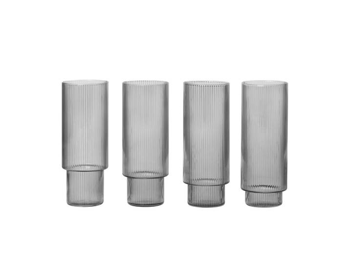 Ferm Living - Verre long drink Ripple - Transparent - Verre soufflé bouche - Designer Trine Andersen