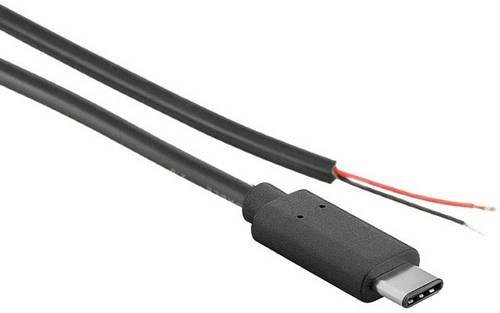 Joy-it K-1473 USB-C Strom-Kabel offene Kabelenden 1.00m Schwarz