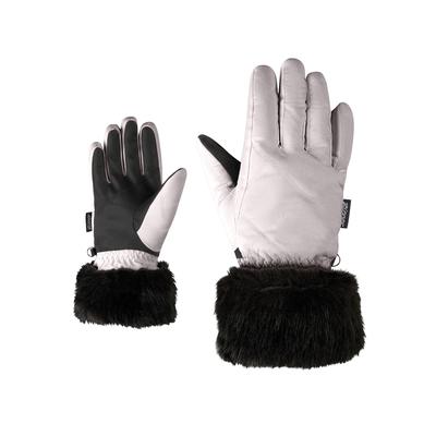 Strickhandschuhe ZIENER "KWINZ-Z glove lady", Damen, Gr. 8,5, silber (metallic silber), Polyester, Handschuhe