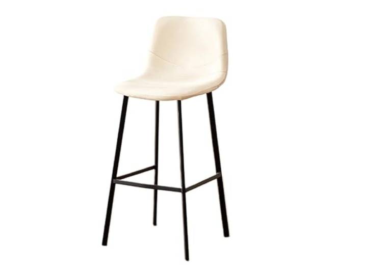 VNCdfhETs Barstuhl Hoher Barhocker Aus Leder Mit Rückenlehne, Einfache Heimstühle Barhocker(White)