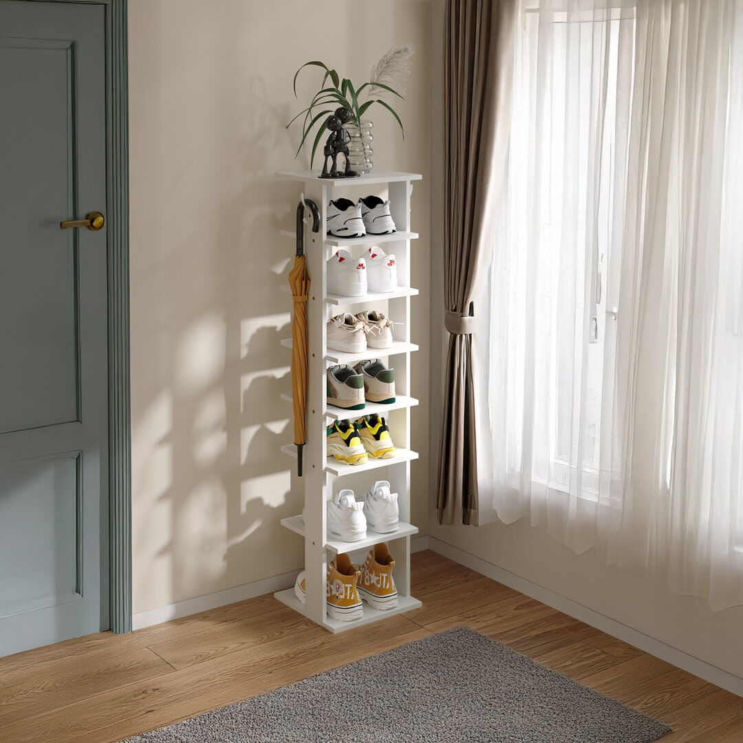 Brambly Cottage 8 Pair Shoe Rack White 8