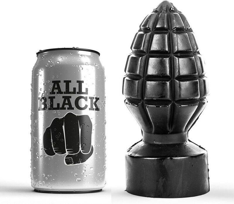 all black bouchon tout noir anal 14cm