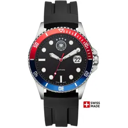 DFB - Silikonband - Schwarz - rot blau - schwarz /42mm
