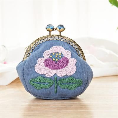 Discount Dollar Deals Flowers Bird Embroidered Coin Purse Wallet, Mobile Phone Bags Kit, Handmade DIY Clutch Bag i