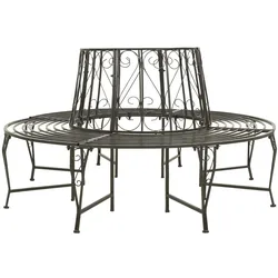 Helloshop26 - Gartenbank Terrassenmöbel runde Gartenterrasse 160 x 89 cm silbergrauer Stahl 02_0011118