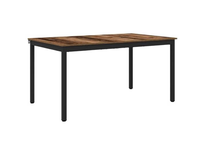 Todiikf Esstisch 150 x 78 x 75 cm Rechteckiger Küchentisch Metall Moderne Holzoptik-Tischplatte mit schwarzem Metallgestell für Esszimmer und Küche im zeitgemäßen Design.