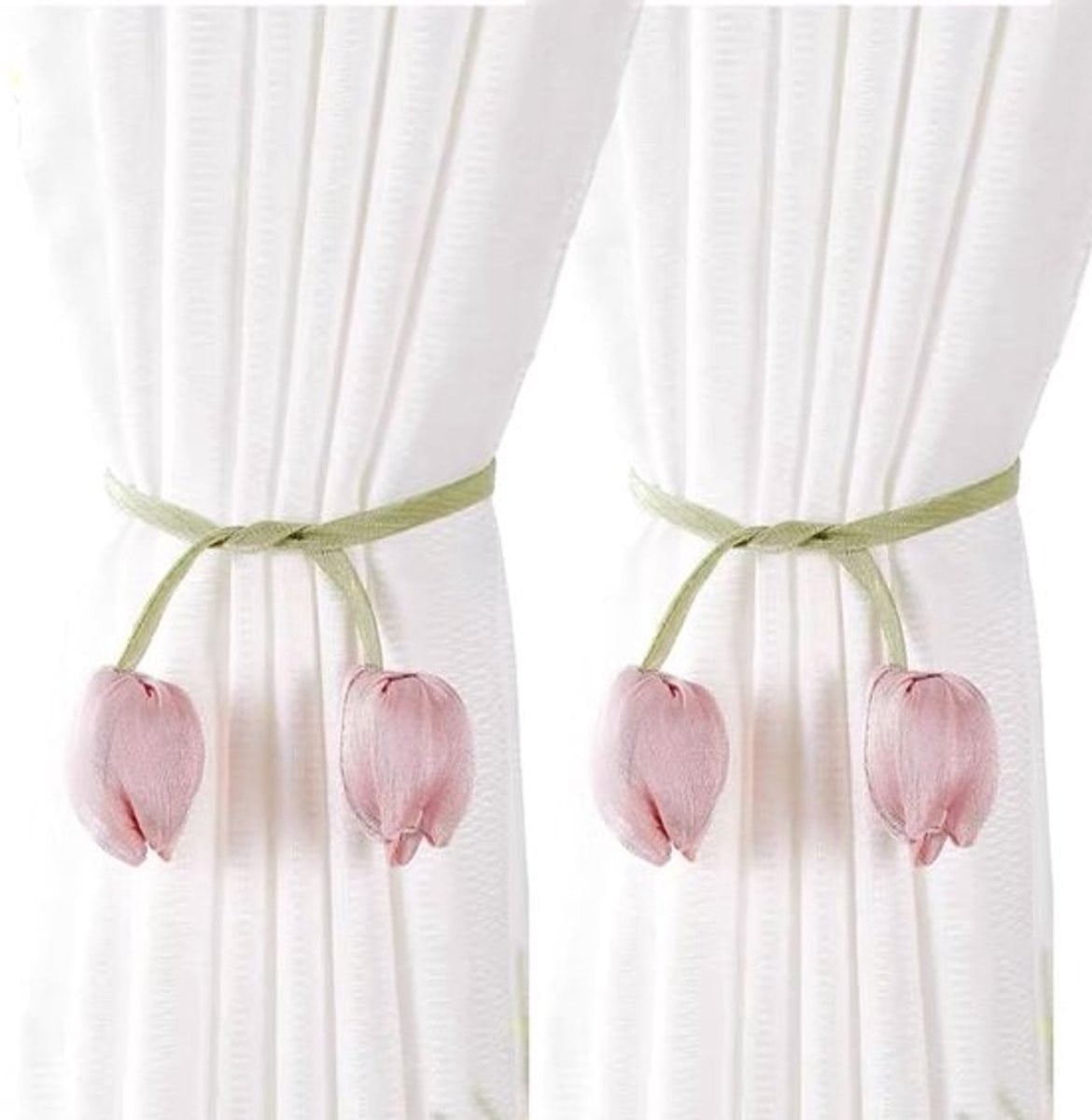 Solidchoice - Set van 2 elegante tulpen gordijnhouders