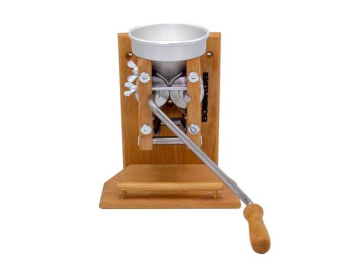 Eschenfelder Kornquetsche Flocker Wandmodell Alu- & Holz-Trichter Flockenquetsche Buche made in Germany (Alu-Trichter)