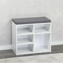 Kesper Schuhschrank mit Sitzkissen - versch. Ausführungen - weiß klein
