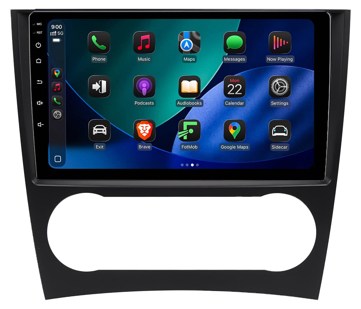 Android Autoradio 9 Zoll 6+128GB für Mercedes C-Klasse W203 Facelift (2004-2007) mit CarPlay & Android Auto Navigation & Bluetooth 4G LTE
