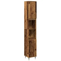 Helloshop26 - Industriell gestalteter Badezimmerschrank 30 x 30 x 190 cm optimaler Stauraum Altholz