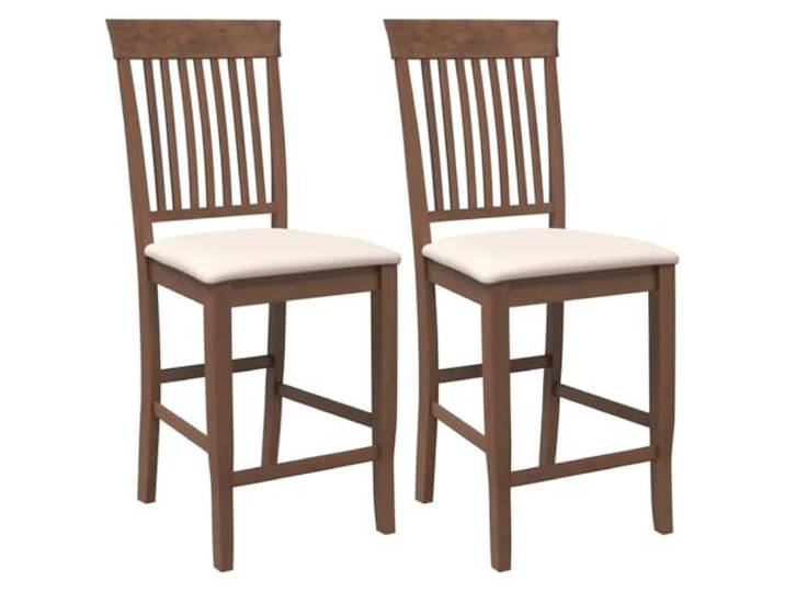 HBBMGYD Barhocker mit Kissen (2 Stück) aus Massivholz, Braun Dichtes Gummibaumholz, inklusive Kissen, ergonomische Rückenlehne, bequemer Sitz, Esszimmer, Wohnzimmer, Theke