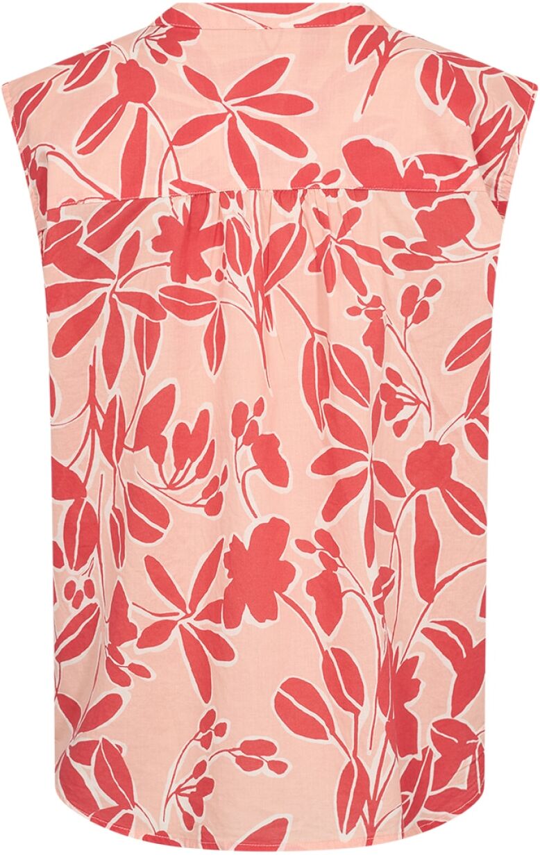 Blusentop SOYACONCEPT "SC-FEODORA 1", Damen, Gr. L, rosa (salmon combi), Web, Obermaterial: 100% Baumwolle, gemustert, normal, V-Ausschnitt, Blusen Blusentop, Baumwolle salmon combi L