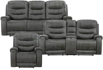 Fremont & Park Gerald 3-Piece Microfiber Manual Reclining Sofa Set - Tab Pull Motion