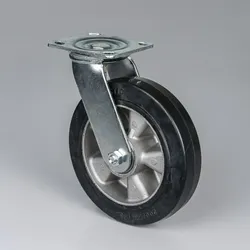 Lenkrolle, 200 mm, schwarzer Gummi