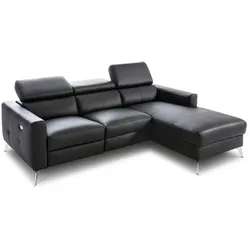 Ecksofa Bono Leder Schwarz
