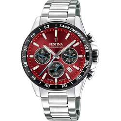 Festina F20560/7 Herrenuhr Chronograph Stahl/Rot