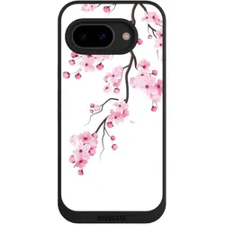 Nivocase Handyhülle für Google Pixel 9a Hülle NIVOpure Case Schwarz Asien Japan Kirschblüten (Google Pixel 9a), Smartphone Hülle, Schwarz