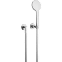 Dornbracht TARA Schlauchbrausegarnitur Chrom gebürstet, 1/2 Brauseabgang, 3-fach verstellbar: Normalstrahl, Softstrahl, Massagestrahl, Antikalk-System, Metallschlauch 1.250 mm mit Verdrehschutz