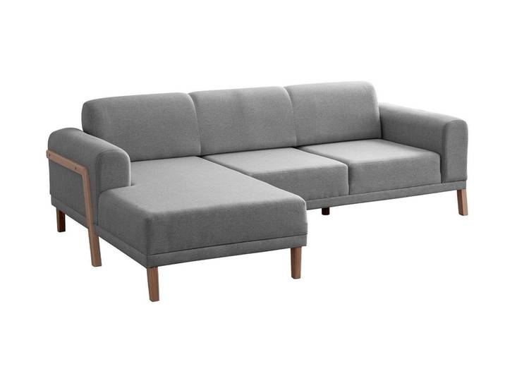 JVmoebel Ecksofa Ecksofa in Anthrazit mit pflegeleichtem Polsterstoff und hohem Komfort, 1 Teile, Made in Europa
