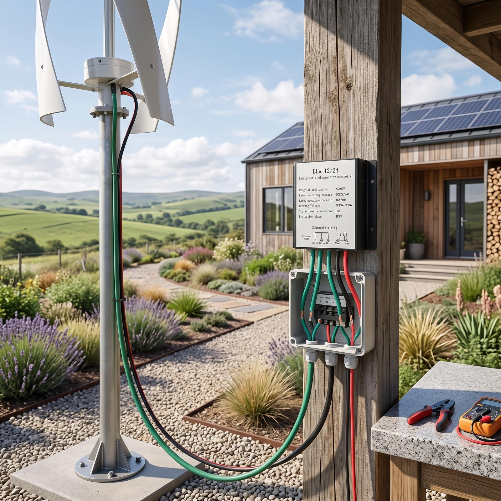 Dripio 400W Aluminium Windturbine met Laadregelaar 12-24V