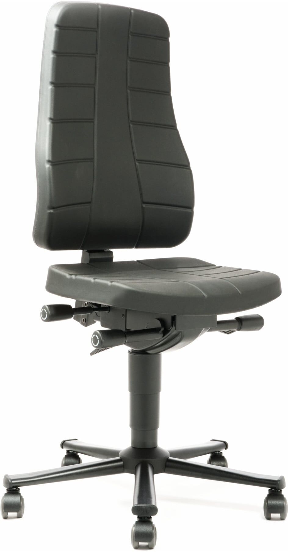bimos Arbeitsstuhl All-In-One Highline mit Rollen und PU-Schaum schwarz Sitzhöhe 450-600 mm (9643-2000)