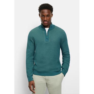 Troyer OLYMP "OLYMP Casual Strick, Troyer", Herren, Gr. XL, grün (türkis), 55% Baumwolle, 45% Polyester, Pullover Troyer