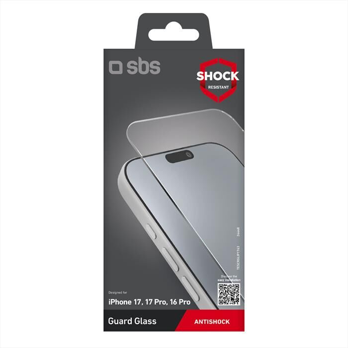 SBS Vetro Protettivo Per iPhone 17/17 Pro/16 Pro-trasparente