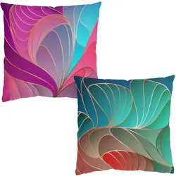 DEKOKISSEN 2er-Set Farbenfrohes Art Deco Duo 40/40 cm