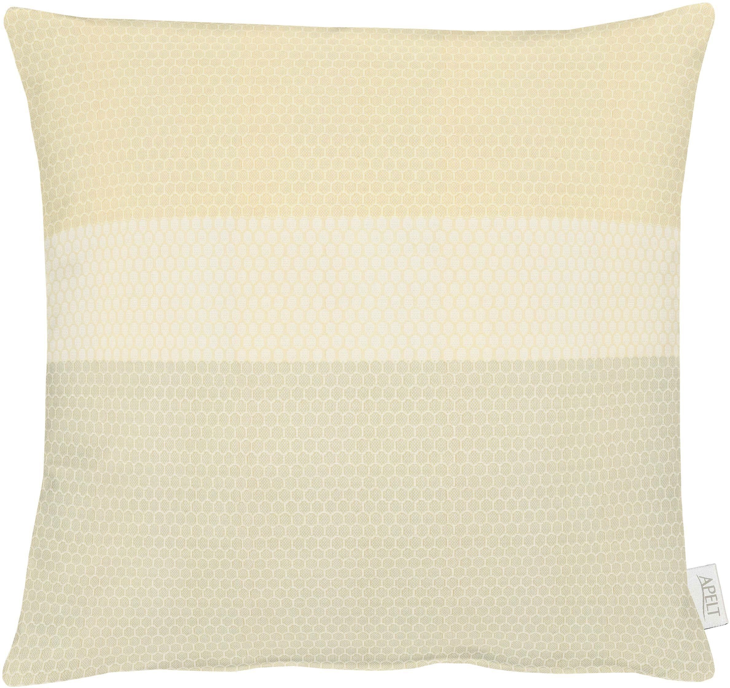 Dekokissen APELT "Rayon" Gr. 1, beige (natur, gemustert), B:48cm L:48cm, Polyester, Dekokissen_Sitzkissen_Kissenhüllen, Dekokissen, Kissenhülle mit Füllung, 1 Stück natur, gemustert B/L: 48cm x 48cm, 1 Stk.
