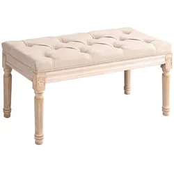 HOMCOM Polsterbank, Vintage Bettbank, Sitzbank, Flurbank mit Knöpfen, Beige
