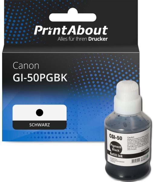 PrintAbout Druckerpatrone kompatibel mit Canon GI-50PGBK - Schwarz - Hohe Kapazität