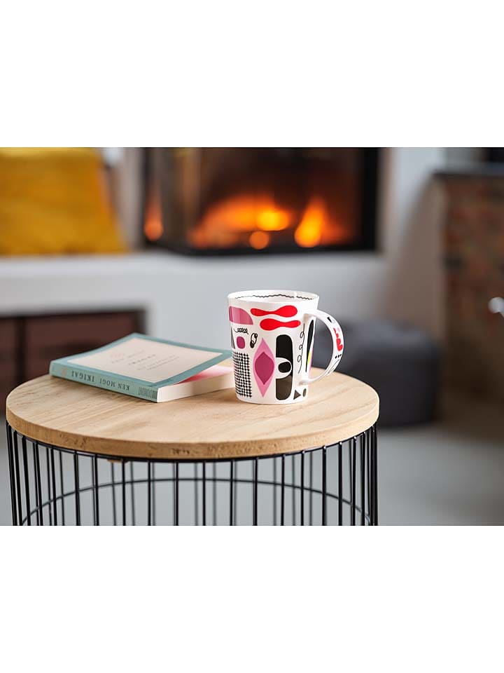 Eigenart Teetasse "Malaga" in Weiß/ Schwarz/ Rot - 500 ml - onesize