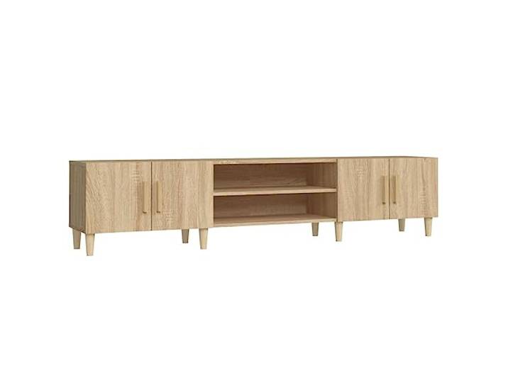 LKJephalotrope TV-Schrank Sonoma-Eiche 180x31,5x40 cm Lowboard Stilvolles TV-Möbel mit 4 Türen und 4 Fächern aus Holzwerkstoff für Ihr Wohnzimmer, stabil gestützt durch Holzfüße.