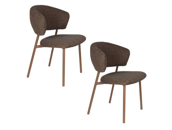 Lot de 2 chaises en tissu rembourrée - Jasmine