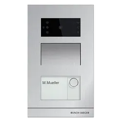 Busch-Jaeger Türstation Aufputz alu 1RT LAN H81316P1-A-03 mit Kamera mit Infoschild