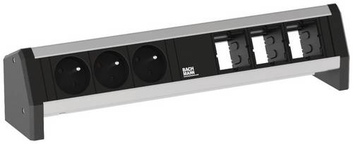 Bachmann 902.006 Steckdosenleiste ohne Schalter Schwarz, Aluminium FR-Stecker