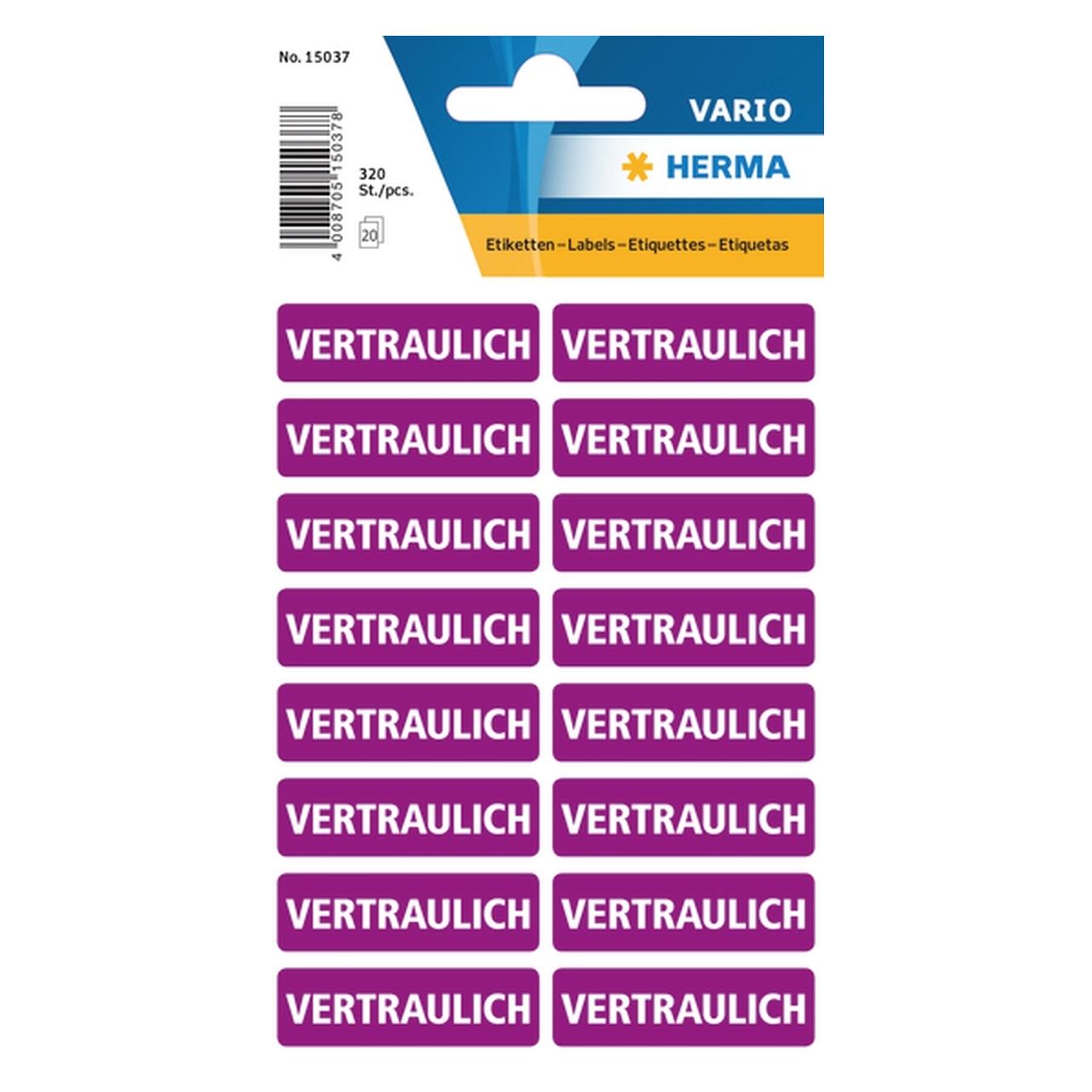 Herma Hinweisetiketten 15037 Vertraulich (15037)