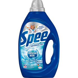 Spee Waschmittel Frische Kick 4+1, Universal, Gel, 24h Deo-Frische, 990ml, Waschladungen 22