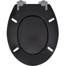 vidaXL, WC Deckel, Daria (Schlichtes Schwarz)