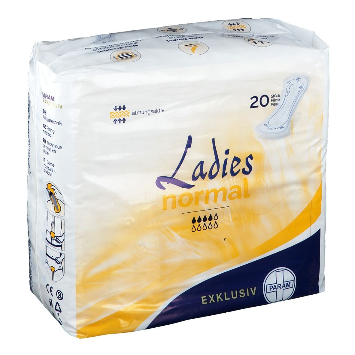 Param Ladies Exklusiv Inkontinenz-Einl.normal 20 St Einlagen