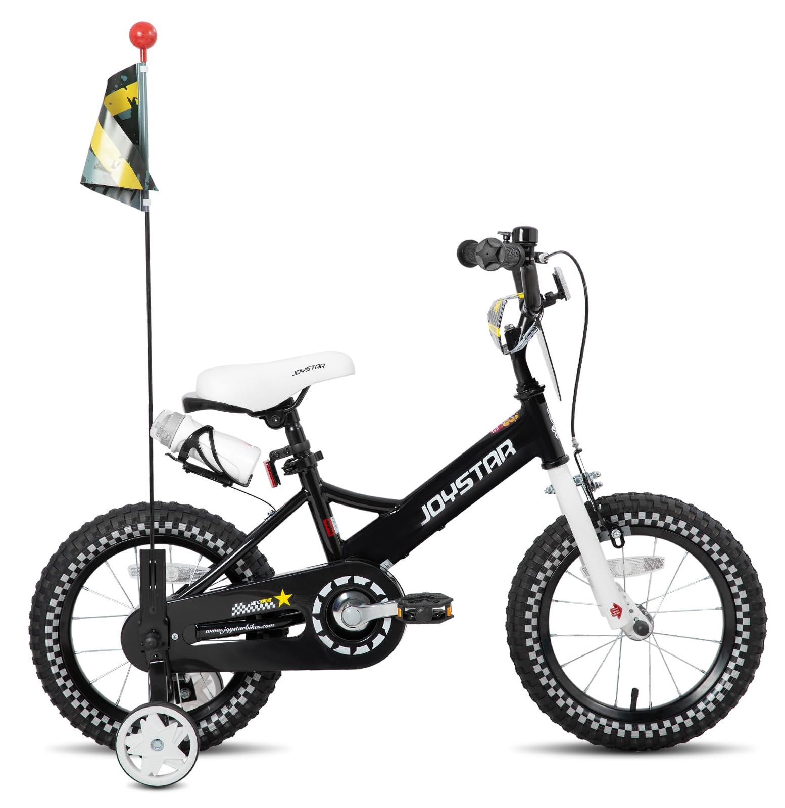 Kinderfahrrad 12 Zoll, Stahlrahmen, schwarz, Handbremse, Stützräder