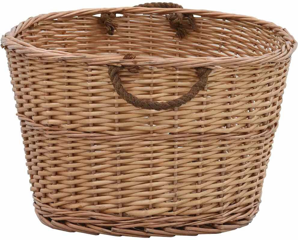 vidaXL Panier à bois de chauffage poignées de transport 88x57x34 cm