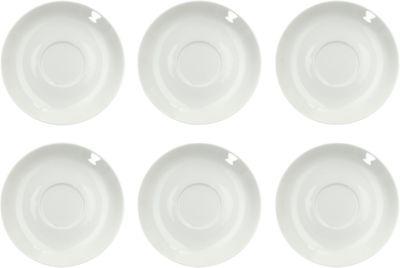 Kaffeeuntertasse Solea, Ø 150 mm, uni, weiß, Porzellan, 6 Stück