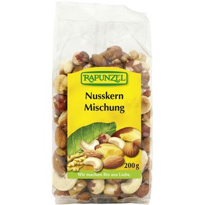Rapunzel Nussmischung Nusskernmischung, im Beutel, BIO, ungeröstet und ungesalzen, 5 Nusssorten, 200 g