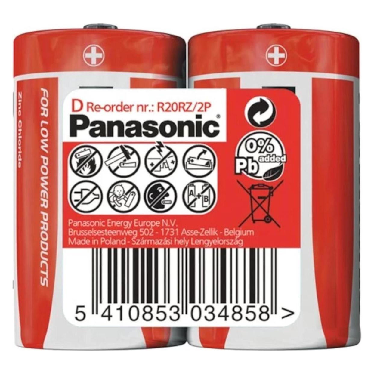 Panasonic Zink-Kohle-Batterien (Rote Ware) D 1,5V (2 Stk., D) (30000501)
