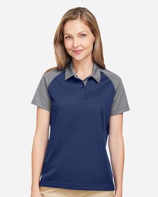 Team 365 TT21CW Women's Command Snag-Protection Colorblock Polo Shirt in navy size 2XL   Polyester