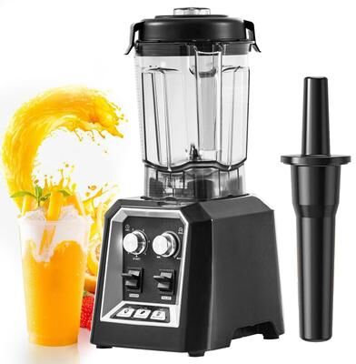 Professional Blender, Commercial Countertop Blenders, 68 oz Glass Jar Blender Combo, Stainless Steel for Frozen Drinks
