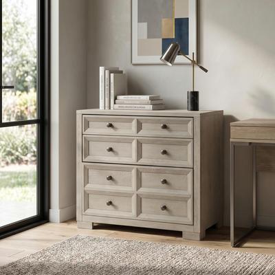 "Furniture of America Durem Modern Tawny Brown 36"" File Cabinet with Drawers, Keyboard Tray and Power Outlet"