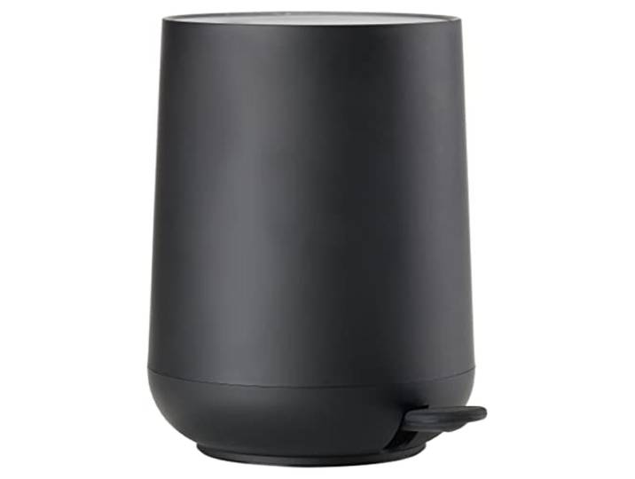 ZONE DENMARK Poubelle Salle de Bain Nova - 5L - Poubelle à pédale - Design Scandinave - Plastique ABS Doux Au Toucher - H29cm D23cm - Noir